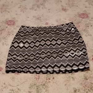 Piperlime Black and White Sequin Mini Skirt